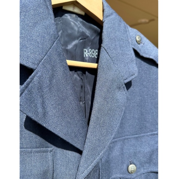 Vintage 1969 Mid Century Military Dark Blue Utility Coat • Silver Buttons - S/M - Picture 10 of 10